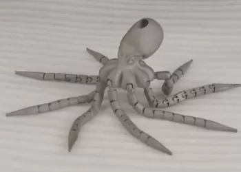 3D Metalen Octopus Model