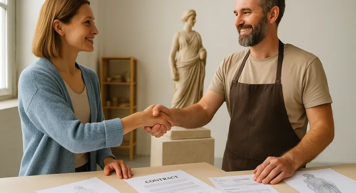 Beeldhouwwerk Productie: Veilige en Eenvoudige Betaling