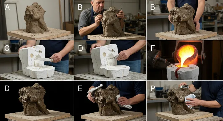 Beeldhouwwerk Productie: Technieken en Stappen